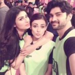 Radhika Madan Instagram – Between the match selfie With @imouniroy and @adityaredij 😁

@imouniroy  meeting you today made me realise how much i ACTUALLY missed you..love you soo much <3 
#MumbaiTigers #colorstv #BCL