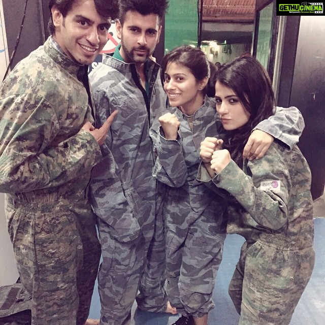 Radhika Madan Instagram - Yes because of this i had to cut my cake on the road as we couldnt reach for the party on time!😬🙈😁👻#birthdayeve#paintball#crazyypeople😁
