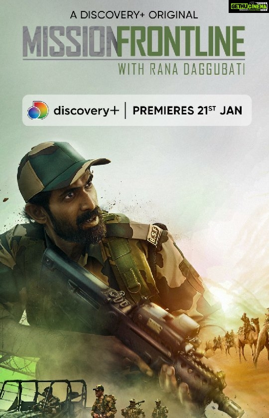 Rana Daggubati Instagram - Being in the @bsf_india is not easy! Drills, firing, simulated mission, I could feel the rush and a sense of pride! Going through grueling physical training with these heroes was a priceless feeling. #MissionFrontline Premieres 21st Jan on @discoveryplusin #DiscoveryPlusOriginal