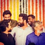 Rana Daggubati Instagram - Unclear picture but a fine moment!! With you @jrntr in the center it’s fun and chaos all around 💥💥💥!! Happy birthday brother ❤️❤️❤️ Film Nagar
