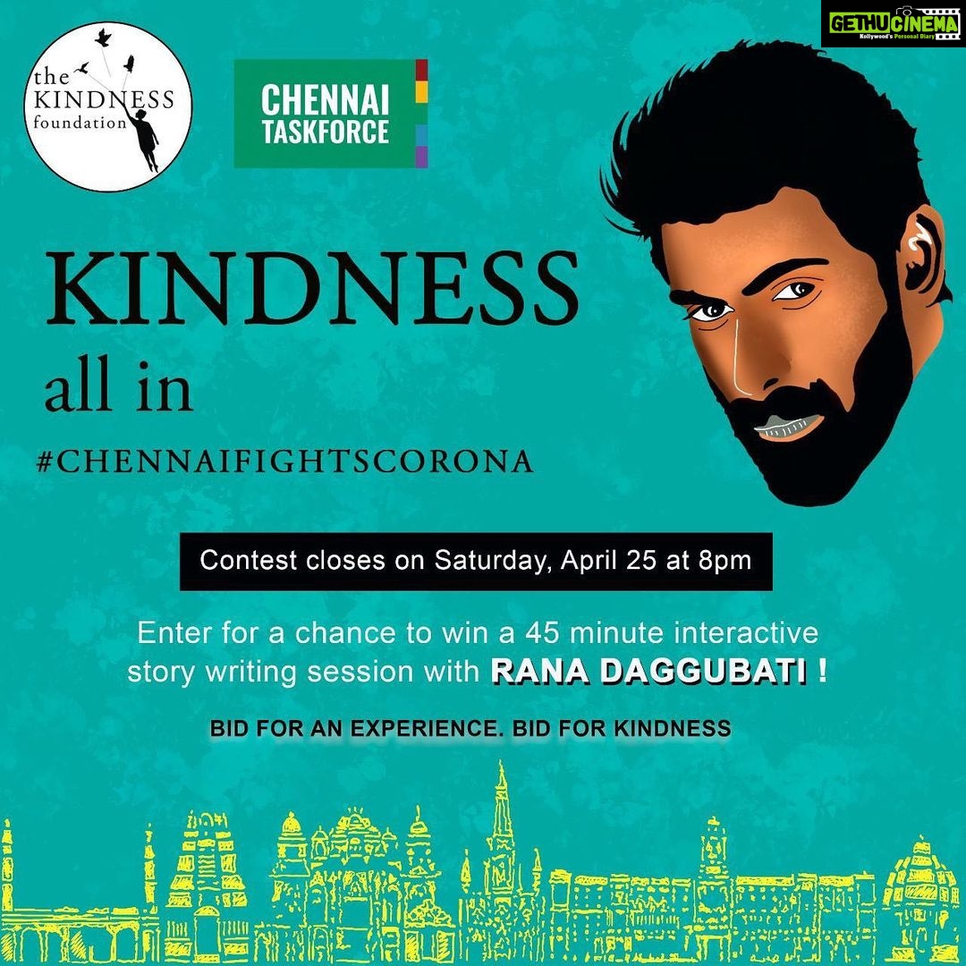 Rana Daggubati Instagram - Hi guys!! Joined hands with the #chennaitaskforce #kindnessproject . Let’s try write a story together