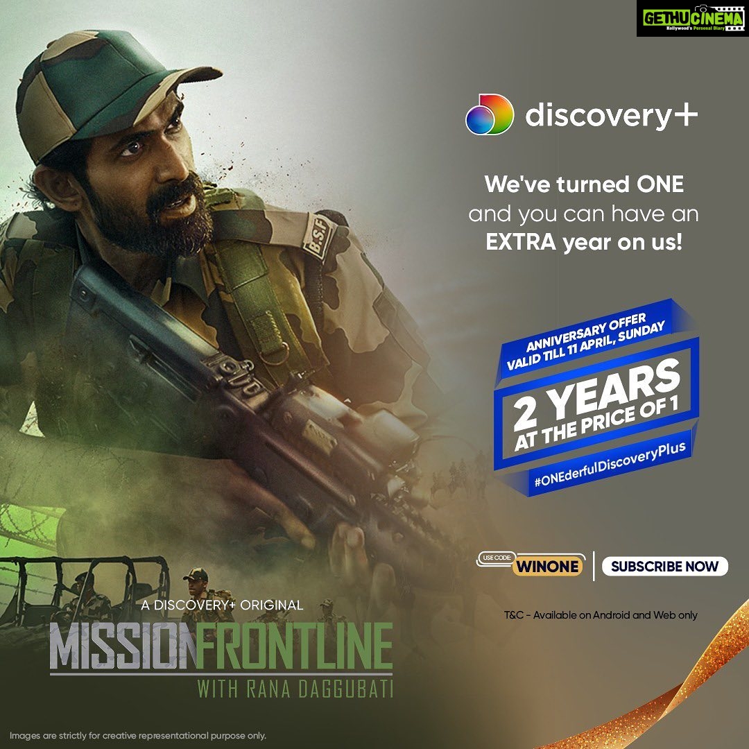 Rana Daggubati Instagram - Congratulations to #DiscoveryPlus as they celebrate their 1st anniversary! What an honor and privilege it has been to become a part of the Discovery Plus family and create something very close to my heart #MissionFrontline with its wonderful team. It was a wonderful 1st year and they have something exclusive for you to make it better, keep discovering! #ONEderfulDiscoveryPlus @discoveryplusin