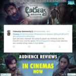 Rana Daggubati Instagram - The battle of Man Vs Nature is loved by everyone! Have you watched the film yet? Aranya and Kaadan have released in cinemas! Book your tickets today! #SaveTheElephants #Aranya #Kaadan #InTheatresOn26thMarch @thevishnuvishal @prabusolomonofficial @zyhssn @shriya.pilgaonkar @erosstx @erosmotionpics @erosnow