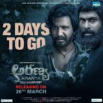 Rana Daggubati Instagram - The fight to #SaveTheElephants is just 2 days away! Aranya and Kaadan release in theatres on 26th March 2021! #Aranya #Kaadan #InTheatresOn26thMarch @thevishnuvishal @prabusolomonofficial @zyhssn @shriya.pilgaonkar @erosstx @erosmotionpics @erosnow