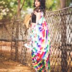 Rashmi Gautam Instagram - Have a beautiful bright day ahead Wearing this colourful saree by @duta_couture 🌈 Photography credit goes to @sandeepgudalaphotography 📸📸📸📸 #fridayitis #lifeismagical #rashmigautam #indiandrapes