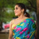 Rashmi Gautam Instagram – Flamingo print saree by @shrutiigclothing 

P.c @sandeepgudalaphotography 📸📸📸