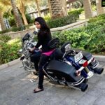 Raveena Ravi Instagram – #dubai #throwback #harleydavidson @harleydavidson 🖤