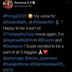 Raveena Ravi Instagram - #pongal #master #bhoomi #eeswaran ! My voice for @malavikamohanan_ and @nidhhiagerwal ! 🥳🙏🏻❤️ Glad to be a part of all 3 biggies. #2021 good so far 🙊