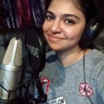 Raveena Ravi Instagram – One place that brings sparkle in my eyes & heart & soul 🖤🎧🎤 #worklove #dubbing