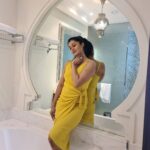 Reenu Mathews Instagram - If you can't see anything Beautiful in yourself, get a better Mirror ❤ . . . #selfmusings #galinyellow #yellowdress #mirroredwallhangings #homedecor #reenumathews Emirate of Dubai