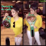 Ritika Singh Instagram - My favourite photo from today! Posing with the #wbc title belt 😍 #boxing #proboxing