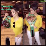 Ritika Singh Instagram – My favourite photo from today! Posing with the #wbc title belt 😍
#boxing #proboxing