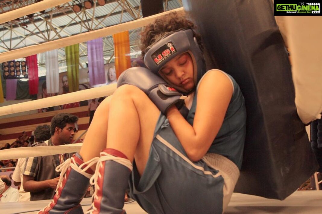 Ritika Singh Instagram - This is how we used to rest on the sets of #irudhisuttru and #saalakhadoos We shot the climax fight and the pre climax fights for 6 to 7 days non stop. Me and Elena (the world class boxer from UK who played Natalia in the final fight) used to sleep in between shots because we didn't have the time to take breaks and rest. There were around 300 to 400 people in the stadium where we shot the fights and it was sooo hot! The entire process of shooting the climax was extremely exhausting and it completely killed us because all the fights in the film are 200 percent real and this fight was the most difficult one to shoot!
