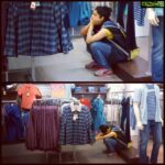 Ritika Singh Instagram - #throwback to when my parents took me and @rohan__singh shopping because I always wear my dad's jackets and my brother's tee shirts 😝 I got so tired and bored that I chose to sit here peacefully for a while and then when I got tired of sitting, I chose to go up and down the escalators for some fun xD My parents saw this and gave up on me 😂 they never took me shopping again. And that's why I am forever thankful to @dishamittal_43 for helping me in tough times and being my saviour when I need to look like a girl 😂 and of course @rohan__singh for lending me his tee shirts so I can be myself 😜