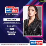 Ruhi Singh Instagram - Live with @middayindia ♥️ See yall there