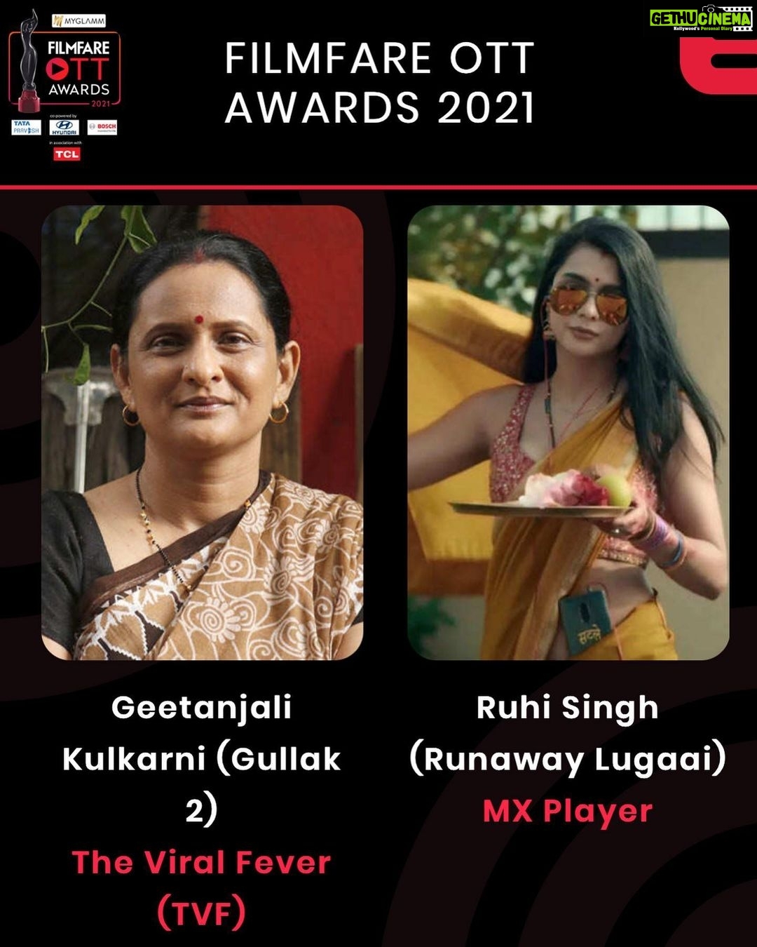Ruhi Singh Instagram - I feel immensely proud to announce that Ive made it to the final nominees for @filmfare #filmfareottawards we did I it guys! The feeling of being in the final few alongside the best actors in the industry is absolutely unmatched and the highest honour for me. Voting is closed, Thank you to everyone who voted ✨ @mxplayer