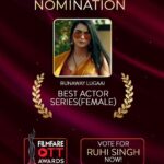 Ruhi Singh Instagram - Hello everyone ❤️ I feel extremely honoured to have been nominated for the prestigious #Filmfare OTT awards as best actor for my performance in #Runawaylugaai I already feel accomplished to be nominated alongside the supremely talented @masabagupta and all the other amazing actors. I feel all my efforts of coming to this city, trying to make a mark in this competitive field have lead to fruition and I’m very grateful. Voting closes in a few hours, I’ve put a new link in bio, please do vote for me, I really appreciate your support. Ps- forever a ‘Filmfare nominated actress’ means so muchhh to me! Thank you God