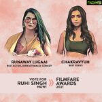 Ruhi Singh Instagram – Doston it’s taken blood sweat and tears to get my first ever @filmfare nomination. No push, no plan b, here I am working consistently towards a dream no one believed in but me. Please vote karo, I need your support. Link in bio.