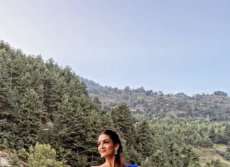 Rukmini Vijayakumar Instagram - “Karanas” the prescribed movement vocabulary of the natyashastra was reconstructed by Guru Padma Subrahmanyam after many years of research. I owe my varied vocabulary to her and her lineage of teachers. Guru Sundari Santhanam and now Gayatri akka. I’m trying to do justice to these beautiful karanas while balancing on a rock. 😊😊😊 Happy Navratri!! Thank you for the beautiful saree @sundari_silks Video: @vivianambrose #bharatanatyam #karanas #parvati #devi #navratri #blue #rawsilk #saree #himalayas #mountains