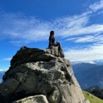 Rukmini Vijayakumar Instagram - In the quiet of the mountains, The silence of the oceans, The inner voices echo loudly “Listen to me” they say… Now you can finally hear… #introspection #quiet #silence #mountains #dancers #sky #himalayas #meadows