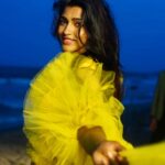 Sai Dhanshika Instagram - An ocean breeze puts a mind at ease. ... #yellowaesthetic #brezzyevening 🌊 📸@amul_baby_official Chennai, India