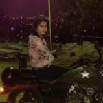 Sai Dhanshika Instagram - 🌙Night shoots are fun when you have an uphill view … #bikeladyforlife ❤️ #kuzhali