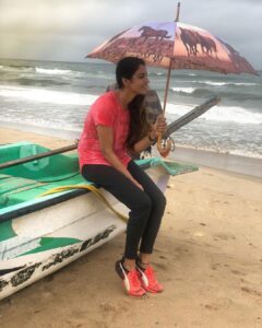 Sai Dhanshika Instagram - There’s nothing prettier than a rainy day at the beach with it’s cold wind and drizzling drops☔️ #umberllawasntneeded