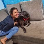 Samyuktha Hegde Instagram - Together with you is my favorite place to be. You are my everything eevee ❤ . . . #dogsarethebest #dogsofinstagram #dogsarefamily #AdoptDontShop #thebarefeetchronicles