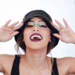 Samyuktha Hegde Instagram - She is colourfully chaotic 🌈 Look 2 from Shades of Sam Pinka-Blu 💄 @makeupbyrashidapavthiwala 🤍 📸 @b_francis_abhishek 🤍 ✂️ @sarrah_gandhi #ExperimentalSeries #explore #makeup #transformation #MakeupMondays #ShadesOfSam #MakeupMondaySeries #Look2