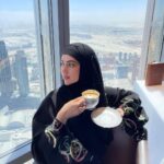 Sana Khan Instagram - When ur husband surprises u with breakfast at the top of the BURJ KHALIFA ♥️ That gold plated coffee 🤩 📸 @anas_saiyad20 . . . JazakAllah khair Iqbal bhai for this beautiful arrangement 🙌🏻 . . . #sanakhan #sanaanas #dubai #atmosphere #burjkhalifa Atmosphere At The Burj Khalifa