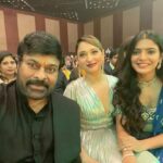 Sanchita Shetty Instagram - Good human @chiranjeevikonidela Sir & my sweet sis @tamannaahspeaks 😍😘 #santhoshamawards2021 #megastarchiranjeevi #tammanah #sanchita #sanchitashetty #Spreadlovepositivity ❤️