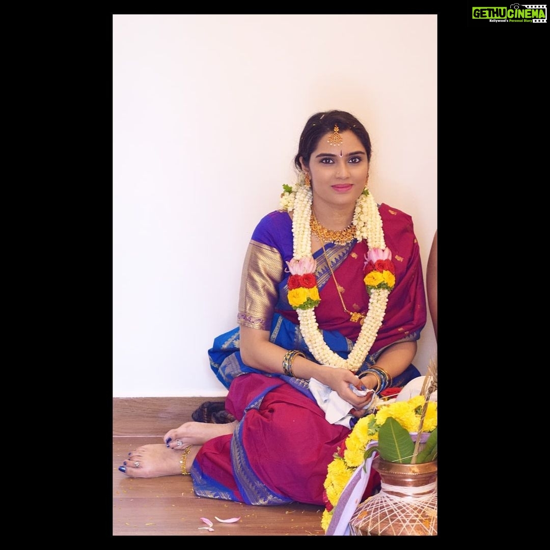 Sangeetha Bhat Instagram - “Today you are you! That is truer than true! There is no one alive who is you-er than you! Shout loud, ‘I am lucky to be what I am!...’” “Never be bullied into silence. Never allow yourself to be made a victim. Accept no one’s definition of your life, but define yourself.” Pc-@shankedelic_ #gratitude #grateful #iyengar #iyengarmaami #housewarming #home #sangeethabhatsudarshan #sangeethabhat #ethinicwear #sareelove #sareedraping #saree #instagram #facebook #blue #pink #purple #red #southindianbride #iyengarbride #selflovequotes #shareloveandjoy #shareloveandrespect #bekind Bangalore, India