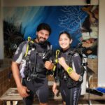 Sayyeshaa Saigal Instagram - Our first time diving! An experience that I’ll treasure forever! Unbelievably calming, and a whole new world altogether! 😍🧜🏻‍♀️🐠🐟 #dive#sea#coral#fish#newexperience#firsttime#adventure#maldives#holiday#hubzyandme#love#instapicture#travel#traveldiaries#makingmemories Jumeirah Vittaveli