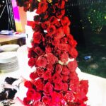 Sayyeshaa Saigal Instagram - Our beautiful wedding cake 😍❤️🌹 #redroses#floral#flowerpower#weddingcake#beautiful#love#redandwhite#fourtiercake#memories#cherish#freshflowers#colouroflove