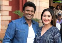 Sayyeshaa Saigal Instagram - #Irreplaceable … that’s @puneethrajkumar.official … my friend , my family, a gem. I have no words to describe the grief I am feeling. It’s an irreparable loss. My deepest condolences to his wife Ashwini akka and his daughters for whom life will never be the same. My heart goes out to his family, millions of his fans and friends! #RIP sir! It was my honour to share screen space with you.