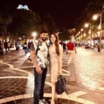 Sayyeshaa Saigal Instagram – Night out and some amazing Azeri dinner with my love ❤️😍 @aryaoffl 
#Baku#nightout#hubbyandme#holiday#makingmemoriestogether#funtimes#love#azerbaijan Nizami Street