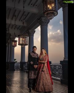Sayyeshaa Saigal Instagram - The love of my life and my happily ever after...my husband! @aryaoffl ❤️ Photography- @badalrajacompany Attire for me- @shhaheen Attire for Arya- @mmalhotraworld Makeup and hair for me- @namratasoni Makeup and hair for Arya- @vipulbhagatmakeupandhair Taj Falaknuma Palace