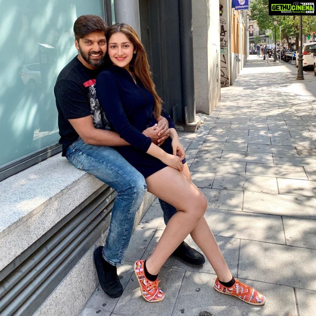 Sayyeshaa Saigal Instagram - Happy birthday to the man I proudly call mine! I love you forever! ❤️ @aryaoffl #husband#love#forever#birthday#makingmemories#instaphoto#us#proudwife