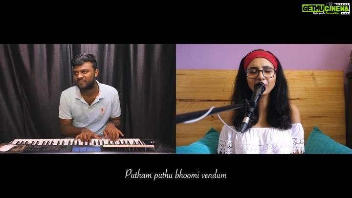 Shakthisree Gopalan Instagram - #NewVideoAlert #PuthamPuthuBhoomi #WithLove Out Now on Youtube. Link In Bio! ♥️ We hope that you have enjoyed the unplugged covers that we have been sharing with you this year. Working on these covers has been really special and jamming on these covers has been absolute joy. I want to thank the super team for making this possible.♥️ Thank you @bhuvanesh_keys @tobsgarage @carlthebass #veda and @radhamanigopalan 🤗♥️ . We hope you like our cover of this incredibly magical 90s classic created by @arrahman Sir that we have jammed on with a whole lotta love. . Please check out the video on my YouTube channel and please don’t forget to subscribe! :) #NewVideoAlert #PuthamPuthuBhoomi Out Now on Youtube. Link In Bio! ♥️ . . . . . . . . #puthanputhubhoomi #thirudathiruda #cover #arrahman #arr #tamilmusic #tamilcinema #shakthisreegopalan #shakthisreegopalanlive #unplugged #unpluggedcovers #unpluggedmusic #youtubecover #coversong #jamsession #jam #music #listentothemusic #hope