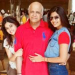 Shamita Shetty Instagram - A daughter holds a fathers hand for a short while.. but he holds her heart forever ❤️❤️❤️ Happy birthday daddy ❤️love u always n forever ❤️