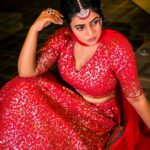 Shamna Kasim Instagram - I love color Red becoz it’s a Fire… 👗 @atelierstores 💍 @kushalsfashionjewellery 💇‍♀️ @hairartistpoojagupta 📷 @v_capturesphotography 👯‍♂️ @vhoney007 @bhanu.reshma.90 #etv #dheekingsvsqeens #lovemyjob ❤️🧿