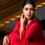 Shamna Kasim Instagram - Red has Guts Deep Strong Dramatic…… Styled by @officialanahita Outfit: @justlikethatbyanju Jewellery: @petalsbyswathi