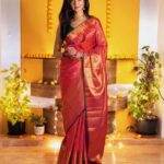Shanvi Srivastava Instagram - Kanjivaram sarees have always been close to my heart, and my very first choice whenever there is a wedding to attend. 'The Bridal Brigade' - an exclusive range of bridal and wedding collectibles from @taneira_sarees (from the house of Tata) features absolutely gorgeous handwoven ensembles, especially my favourite Kanjivaram sarees which are perfect for this wedding season. 😍 For my best friend's upcoming wedding, I have selected this lovely red Kanjivaram saree with extra weft from @taneira_sarees 's Jayanagar store for the special day. With peacock and parrots on the body, in all over jaal and a zari border featuring a row of mangoes on top, this saree is a sight to behold and a delightfl to drape. Head over to your nearest Taneira store or www.taneira.com and shop for your unique wedding season look, as I did. #TaneiraSarees #TheBridalBrigade #WeddingShopping #collab