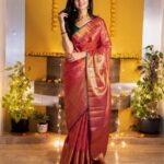 Shanvi Srivastava Instagram - Kanjivaram sarees have always been close to my heart, and my very first choice whenever there is a wedding to attend. 'The Bridal Brigade' - an exclusive range of bridal and wedding collectibles from @taneira_sarees (from the house of Tata) features absolutely gorgeous handwoven ensembles, especially my favourite Kanjivaram sarees which are perfect for this wedding season. 😍 For my best friend's upcoming wedding, I have selected this lovely red Kanjivaram saree with extra weft from @taneira_sarees 's Jayanagar store for the special day. With peacock and parrots on the body, in all over jaal and a zari border featuring a row of mangoes on top, this saree is a sight to behold and a delightfl to drape. Head over to your nearest Taneira store or www.taneira.com and shop for your unique wedding season look, as I did. #TaneiraSarees #TheBridalBrigade #WeddingShopping #collab