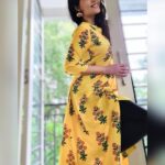 Sherin Instagram - Who else is loving yellow right now?? . . . . . #sherin #love #yellow #csk #styling #indian #ethnicwear #biggboss #biggbosstamil Coimbatore, Tamil Nadu