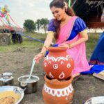 Sherin Instagram - Pongalo Pongal 🤓 . . . . #sherin #pongal #festival #indianfood #food #indianwear #biggboss5telugu