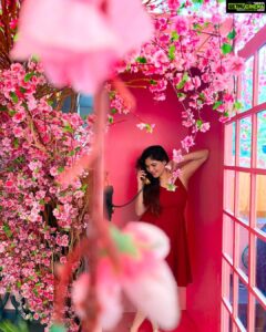Sherin Instagram - Shhhhh. Making a very important phone call 💃🏻 . . . #sherin #pink #pinkasthetic #flowers #ootd #fashion Pink Wasabi