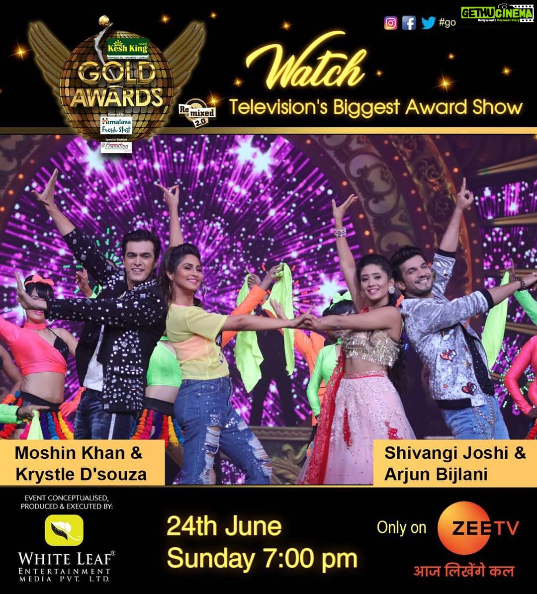 Shivangi Joshi Instagram - #goldawards2018 24th June 7pm on Zeetv.. @vikaaskalantri ✨