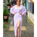 Shraddha Das Instagram - All things are possible with a cute outfit😊 📸 @snehzala Styling : @thewandermannequin Dress- @since1988.in Jewelry - @ethnicandaz PR - @manalirawat Hair : @gouriepatil Make up : @hareshwarp #event #dressup #lavenderdress #shraddhadas #nmrk Tian (Juhu)