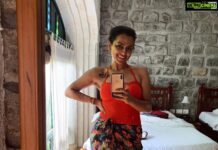 Shraddha Srinath Instagram - Who said I can't swim in the peak of 26 degree winters? Sparsa Resort, Thiruvannamalai